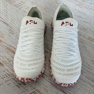 APL Techloom Wave White and Cedar Leopard Athletic Shoes